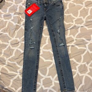 True Religion Women's Halle Mid Rise Super Skinny Jeans, SZ 25